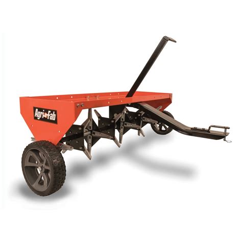 Agri fab lawn aerator - The Agri-Fab, 48” Plug Aerator Tow Behind Lawn Groomer Model #45-0299 will have your lawn looking better in no time. The 48” Plug Aerator will loosen the compacted soil in your yard. It will pull 3” plugs of soil out to allow necessary air, water, and nutrients to penetrate your lawns roots.